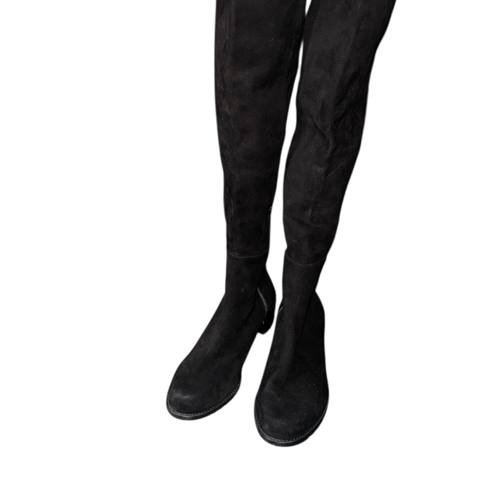 Stuart Weitzman 5050 Black Suede Iconic Over The Knee Stretch Boots NEW Size 9.5 - Picture 4 of 10